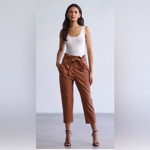 NWT Commando Faux Leather Paperbag Pants Cocoa Size Small, MSRP $179